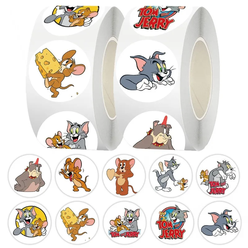 Laptop Original Accessories - 500pcs/Roll Toms and Jerrys Sticker Waterproof