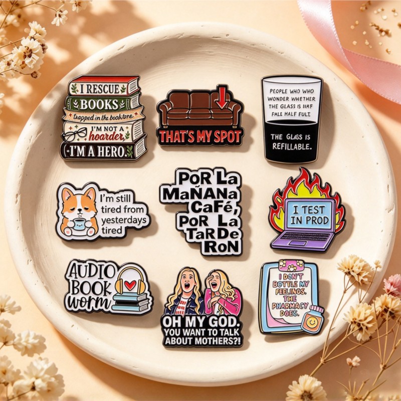 Cute Funny Quote Enamel Pins w - Laptop Original Accessories 评论和价格